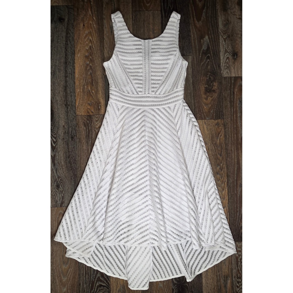 Lilly Pulitzer White Eyelet Lace High Low Fit Flare Dress Womens Small